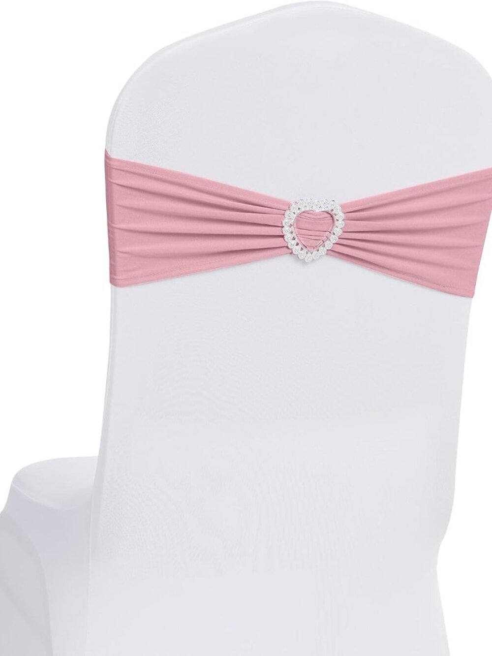 Pack of 60 Spandex Chair Sashes Bows ，Stretch Chair Cover Band with Buckle Slide